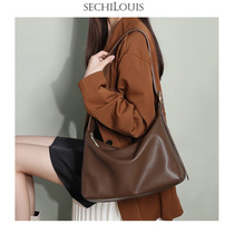 Light luxury leather large capacity shoulder underarm bag Women summer 2021 New Fashion soft cowhide hand cross body tote bag