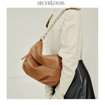 Retro niche chain shoulder underarm bag female leather tote bag 2021 new commuter minimalist crossbody cloud bag