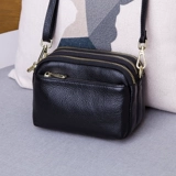Сумка для телефона, весенняя черная сумка через плечо на одно плечо, тренд сезона, из натуральной кожи