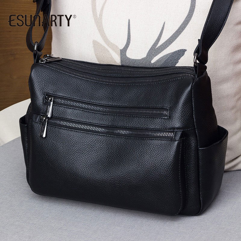 Genuine Leather Crossbody Bag for Women 2026 New Fashion Versatile Large Capacity Multi-Layer Middle-Aged and Elderly Mother Style Single Shoulder Women's Bag