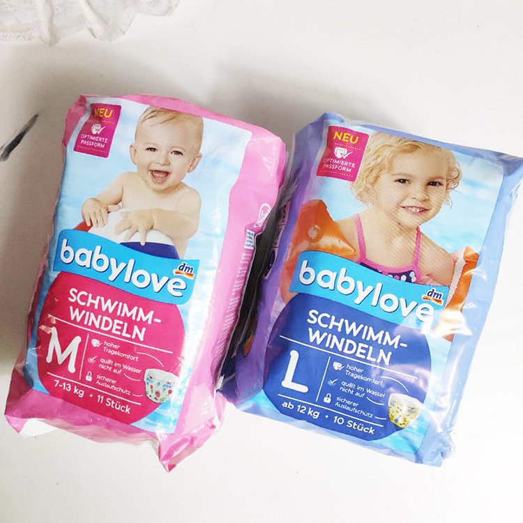German babylove swimming paper diaper baby waterproof disposable urine not wet ladypants female large removable single