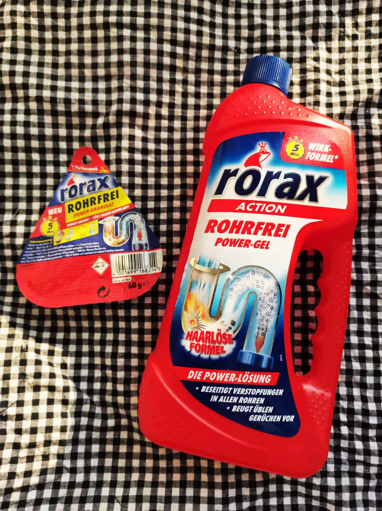 German Rorax pipe dredging cleaning powder gel hair solid blockage residue sewer kitchen floor drain