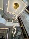 Crystal Bamboo Long Pendant Light, Light Luxury for Self-Built Houses, Villa Spiral Staircase Pendant Light, Open-Air Duplex Floor Living Room Light