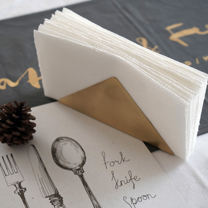Brass Kitchen Paper Towel Rack Nordic Upscale Cafeterie Hotels Triangle Table Paper Towels Napkins Customize Logo
