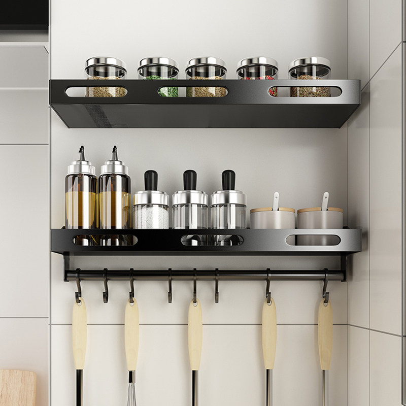 Perforated kitchen shelve Multi-functional tuning rack storage rack wall-mounted hanging wall Contained God's Home-Taobao