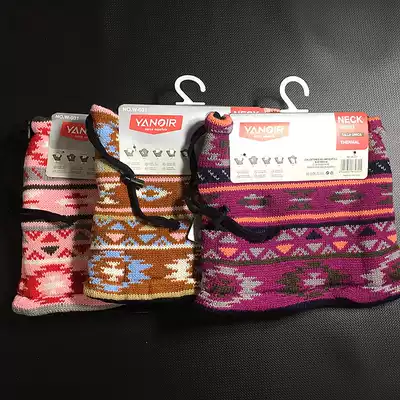 Export British style color pullover plus velvet thick knitted bib winter women's running and riding windproof warm neck cover