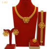 Cross-border hot-selling Dubai gold jewelry Middle Eastern ladies gift necklace earrings ring bracelet not easy to fade four-piece set