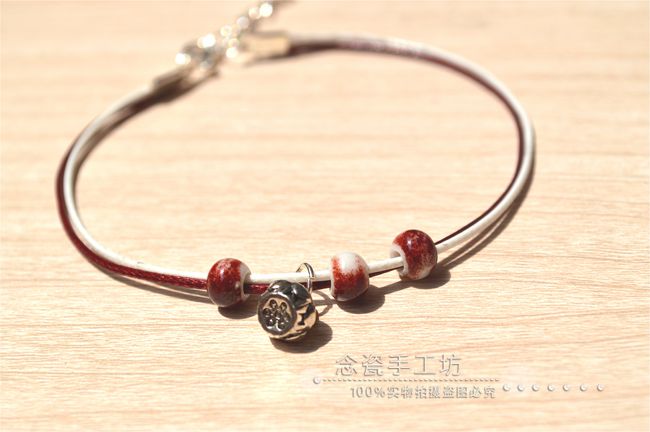 New gió đơn giản đồ trang sức gốm ice nứt sen nụ vòng đeo tay vòng chân thiết lập bạn gái nữ nhà máy trực tiếp