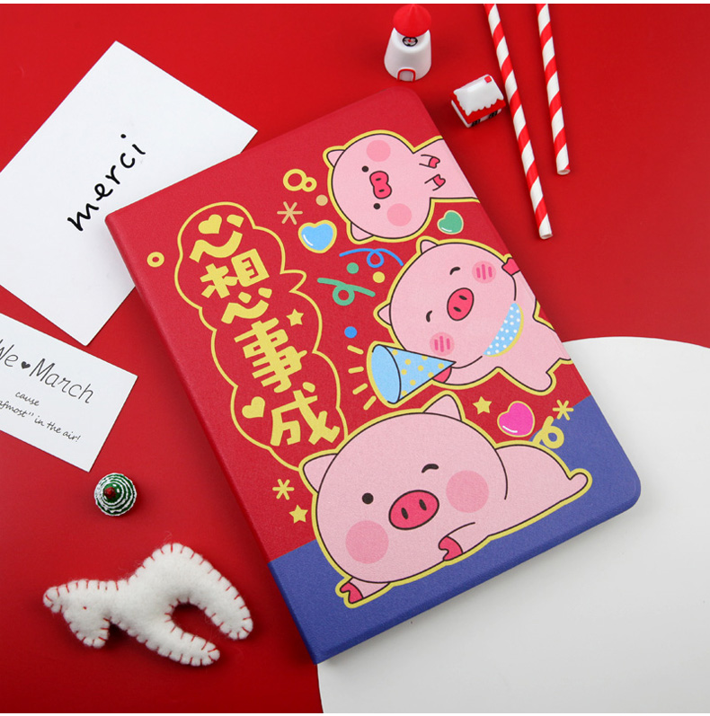 Apple 2018 vỏ iPad mới air3 hoạt hình lợn 2019 phiên bản Bao da mini4 đỏ mini 2/3 silicon chống rơi vỏ mềm Pro11 vỏ máy tính bảng 10,5 inch - Phụ kiện máy tính bảng bao da ipad gen 6