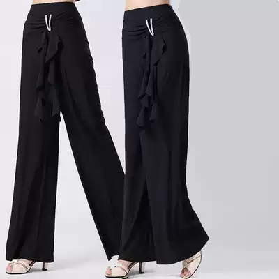 Square dance social dance pants female Latin dance practice wide pants large size modern dance micro flared pants mouth new