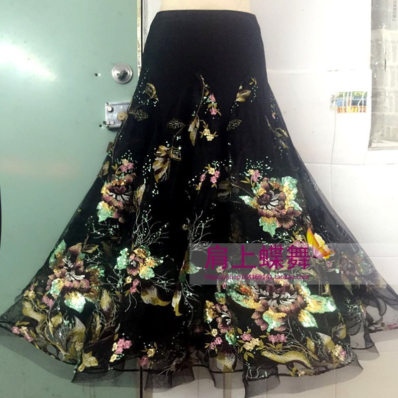 Custom-made modern dance big swing skirt social dance waltz competition performance costume female dance practice skirt new
