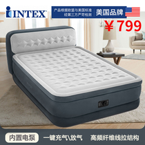 INTEX64448 Built-in electric pump backrest inflatable bed Household double double punch air bed Air cushion bed height 48cm