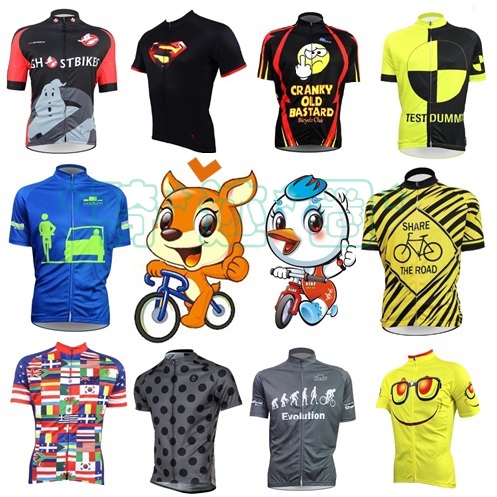 Personalized cycling shirts Foreign trade cartoon cycling shirts Cool sports bike cycling shirts cycling short-sleeved cycling tops