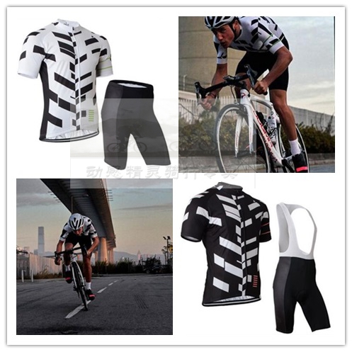 cycling cycling clothing team short-sleeved black and white striped car cover bike quick-drying cycling clothing