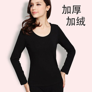 New autumn and winter add-on-thickening plus-heating underwear long sleeve plus-fitting fitting blouse
