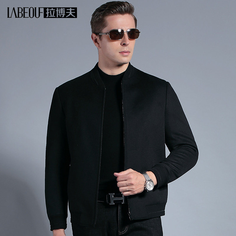 Labov wool jacket male middle-aged business casual baseball collar administrative short jaket men's clothing daddy jacket