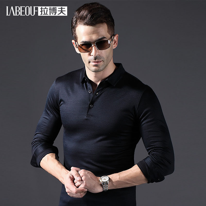 Labov 2021 fall new middle aged men's wool long sleeve T-shirt male business casual big size sheep sweater
