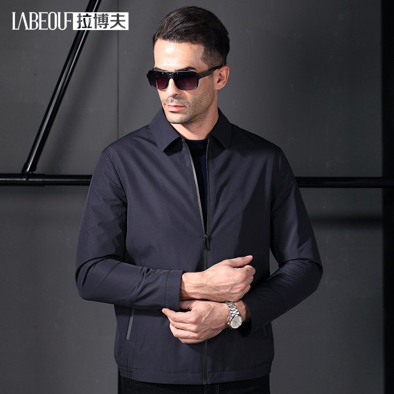 LaBeouf Men's Lapel Jacket Business Thickened Warm Middle-aged Men's Civil Servant Business Texture Jacket