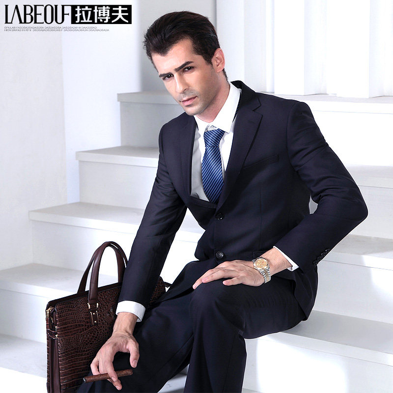 LaBeouf pure wool suit men's middle-aged business formal dress large size wedding new suit
