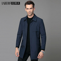 LaBeouf LaBov long windbreaker mens new middle-aged mens business casual plus size thin coat