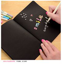16K twelve Constellation Black Card Ben 32K Black Hard Cardboard Inner Page Stitched Book Ben Flash Pen Graffiti Ben
