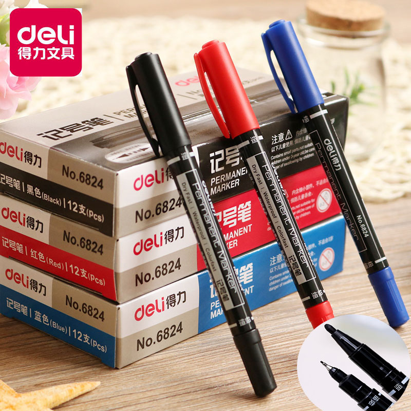 Able 6824 Double Head of the Pen Fine Oily Seducer Pen CD CD Pen Express Pen waterproof not to back