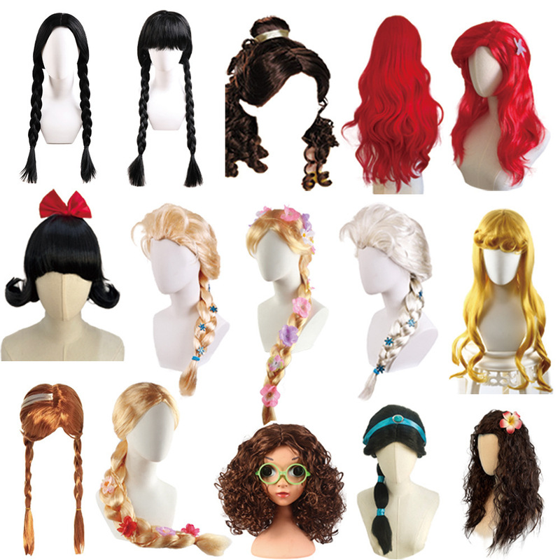 Children's Performance Wig Mermaid Ariel Snow Belle Anna Elsa Rapunzel Sleeping Beauty Wig Children's Performance Wig Mermaid Ariel Snow Belle Anna Elsa Rapunzel Sleeping Beauty Wig