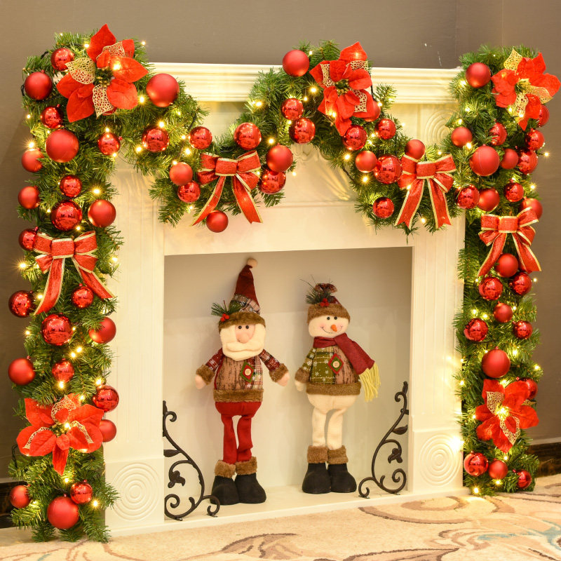 Christmas decoration rattan 2 7m encryption package Holiday decoration Window pendant Door hanging door Rattan garland Christmas tree