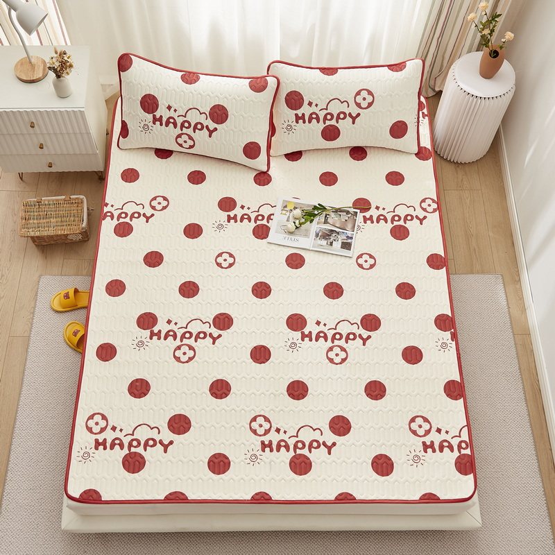 Summer children's cartoon latex mats two or three sets of student dormitory sheets double ice silk mats washable