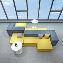 Studio reception waiting room VIP guests rest and negotiation area creative shape simple modern leisure office sofa