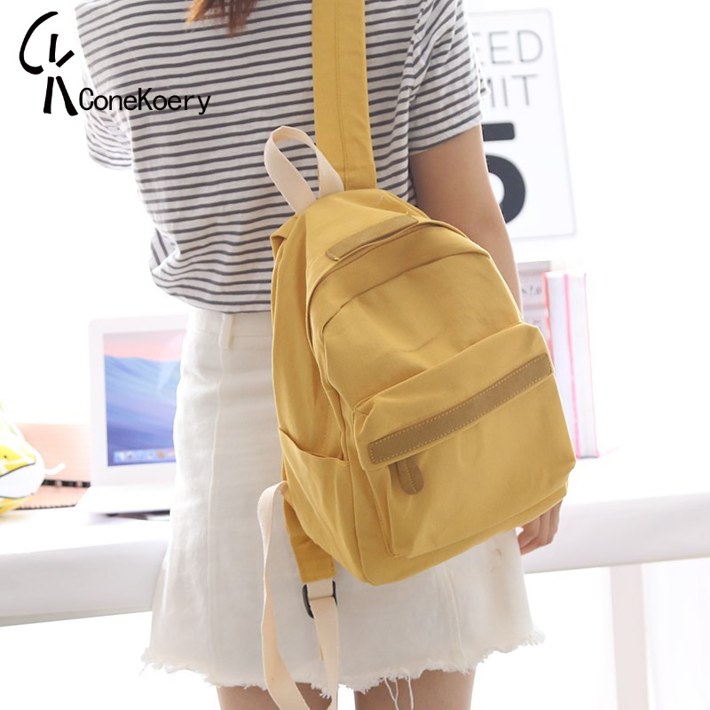 French flagship small fresh canvas backpack women's 2020 new backpack women's shoulders high school students schoolbag size