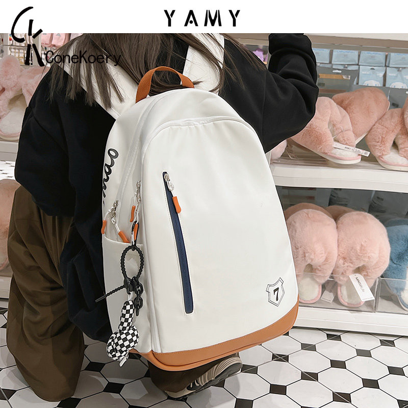 Hong Kong simple school bag female original small crowd design sense high school students college students strong and durable backpack backpack tide