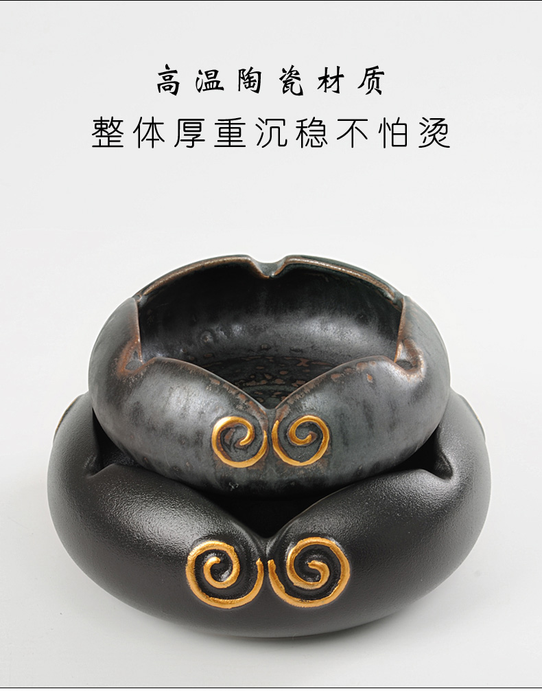 Fashion creative ashtray ceramic large sun wukong was Chinese black pottery contracted sitting room tea table household move trend