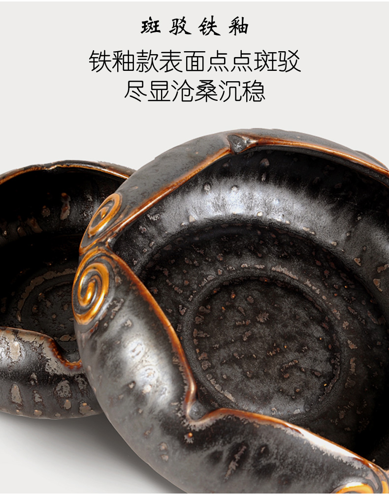 Fashion creative ashtray ceramic large sun wukong was Chinese black pottery contracted sitting room tea table household move trend