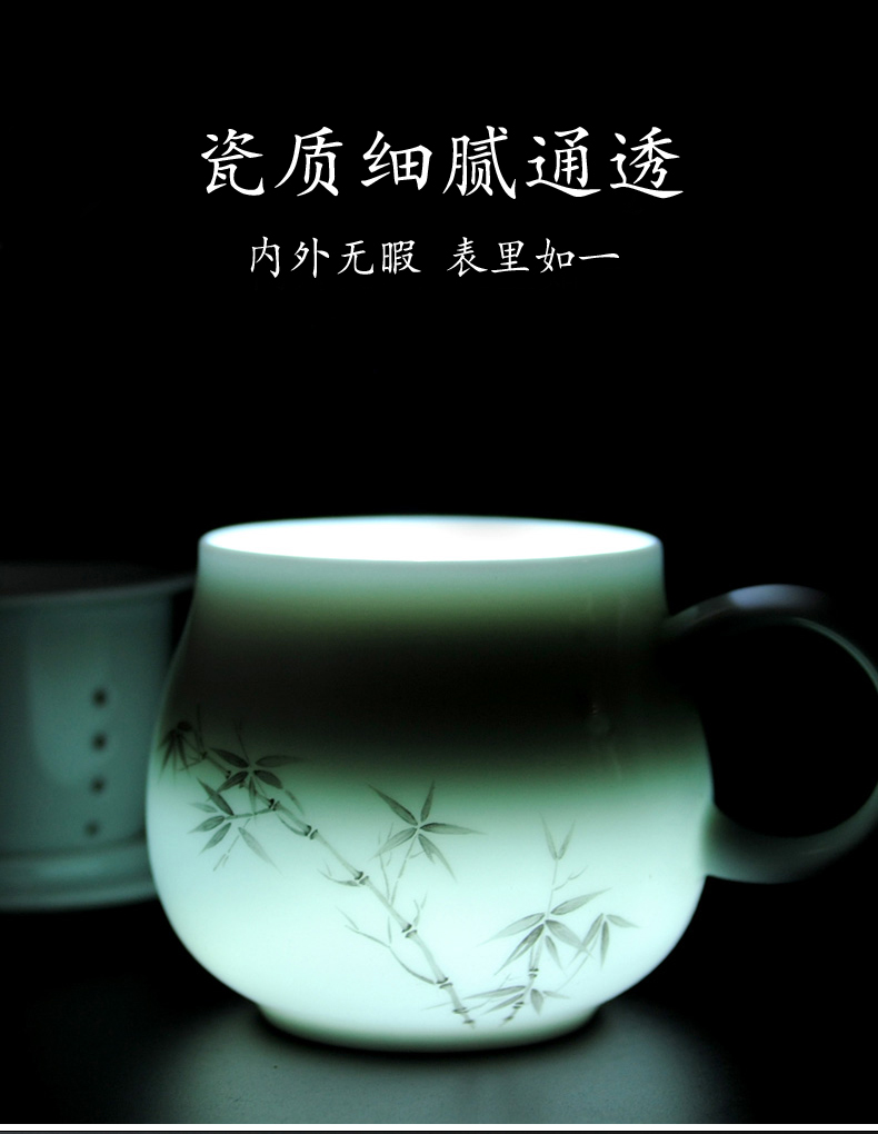 Jingdezhen ceramic keller cup children ultimately responds a cup of filter cups with cover office contracted creative ipads porcelain cup