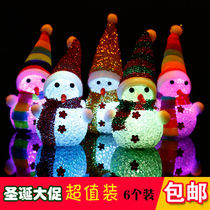 6 sets of Christmas decorations glowing Christmas snowman children Christmas gifts LED flash Christmas toys