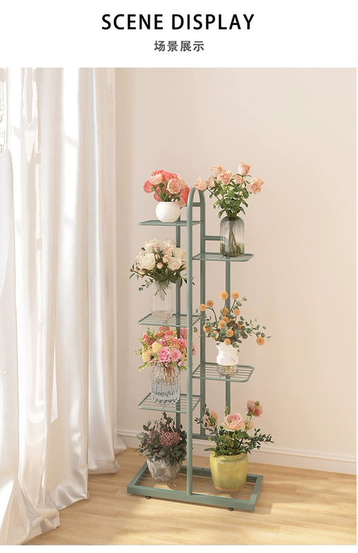 Giá đỡ hoa trong nhà ban công pothos nhiều tầng bánh sắt giá để hoa phòng khách chậu hoa có giá để đồ đơn giản và hiện đại kệ để đồ