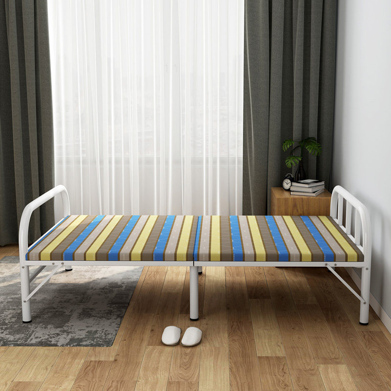 Wrought iron bed, iron bed, iron frame bed, dormitory bed, double bed, modern simple student bed sheet, folding bed, thickened and reinforced