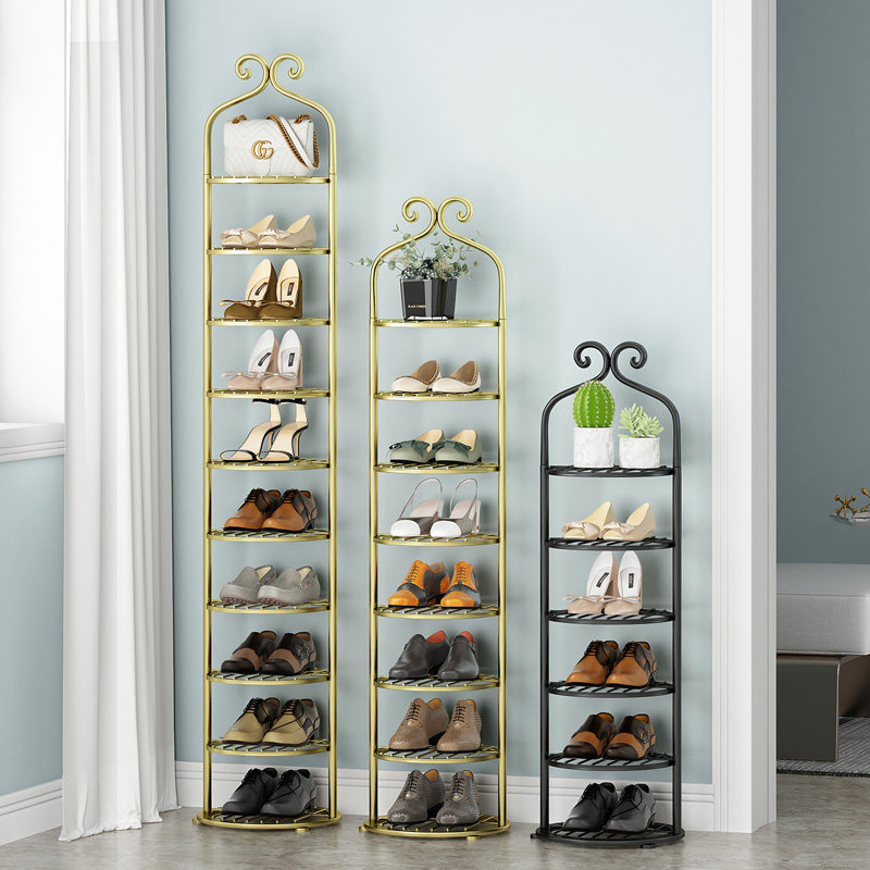 Shoe rack simple door home indoor good-looking dormitory multi-layer small narrow economical dust-proof shoe cabinet wrought iron shoe rack