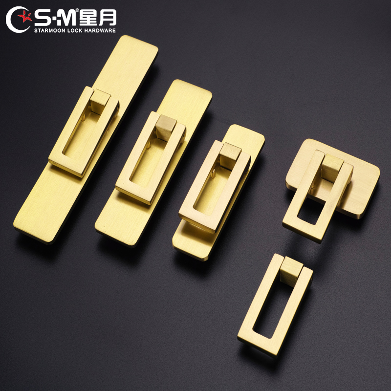 New Chinese handle solid wood cabinet door furniture door handle pure copper wardrobe handle brass overall cabinet drawer five handles