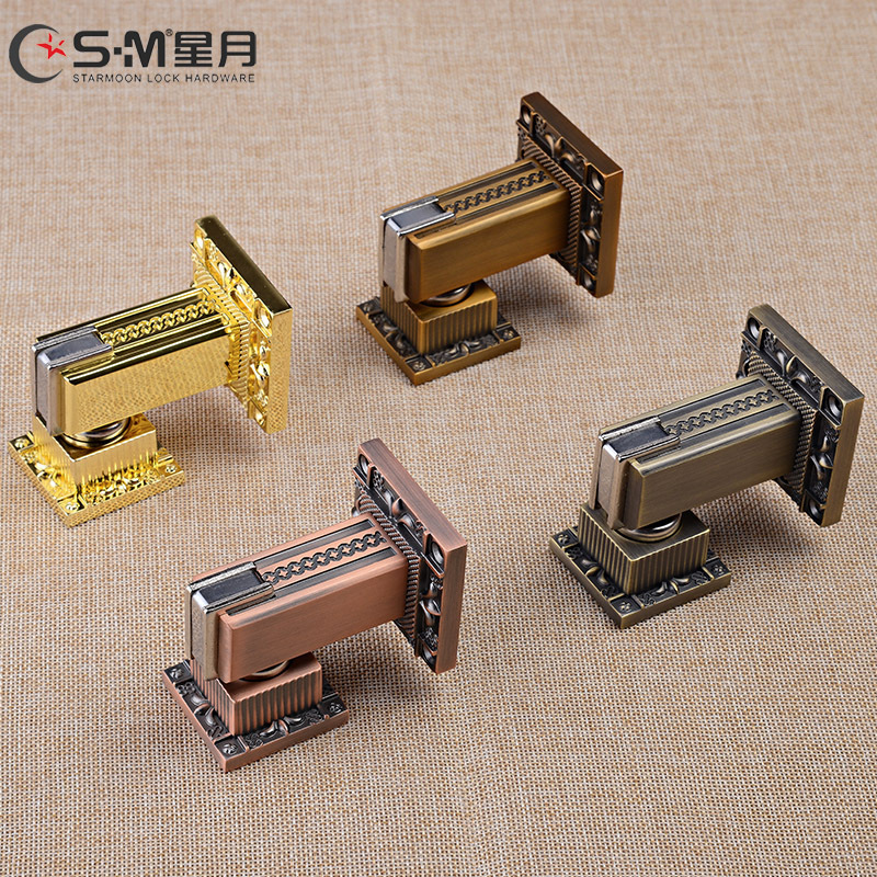 Door suction Anti-collision door stopper Powder room floor suction strong magnetic Antique copper door suction wall European door suction thickened Chinese gold