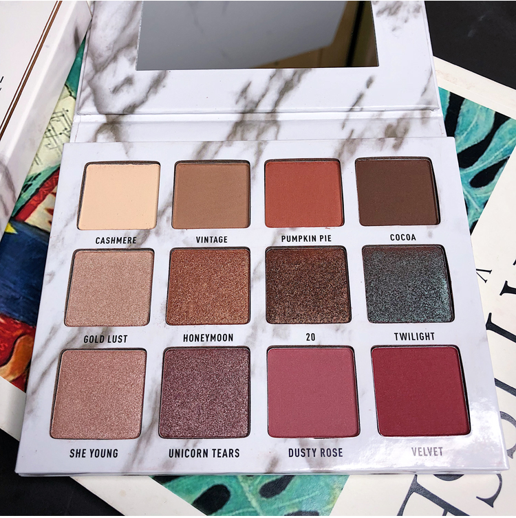 Đá cẩm thạch giá rẻ 12 màu ngọc trai mờ phân cực màu phấn mắt món ăn bay đậu xanh người mới bắt đầu net đỏ ins bảng mắt beauty glazed color board