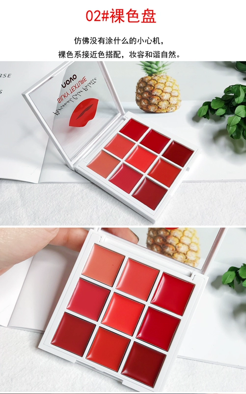 NOVO Nine Color 9 Color Lipstick Lip Gloss Platter Lipstick Lip Gloss Red Box Makeup Dish Lasting Moisturising merzy dt4