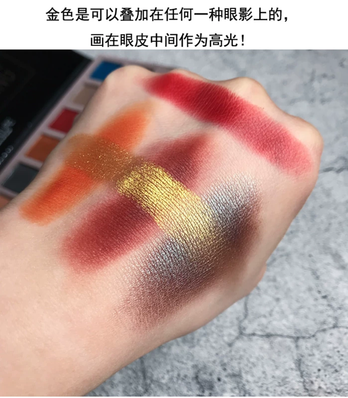 Bảng phấn mắt Feiluer 14 màu INS Polarized Matte Pearlescent Sunset Earth Wine Red Dirty Orange Mermaid phấn mắt naked