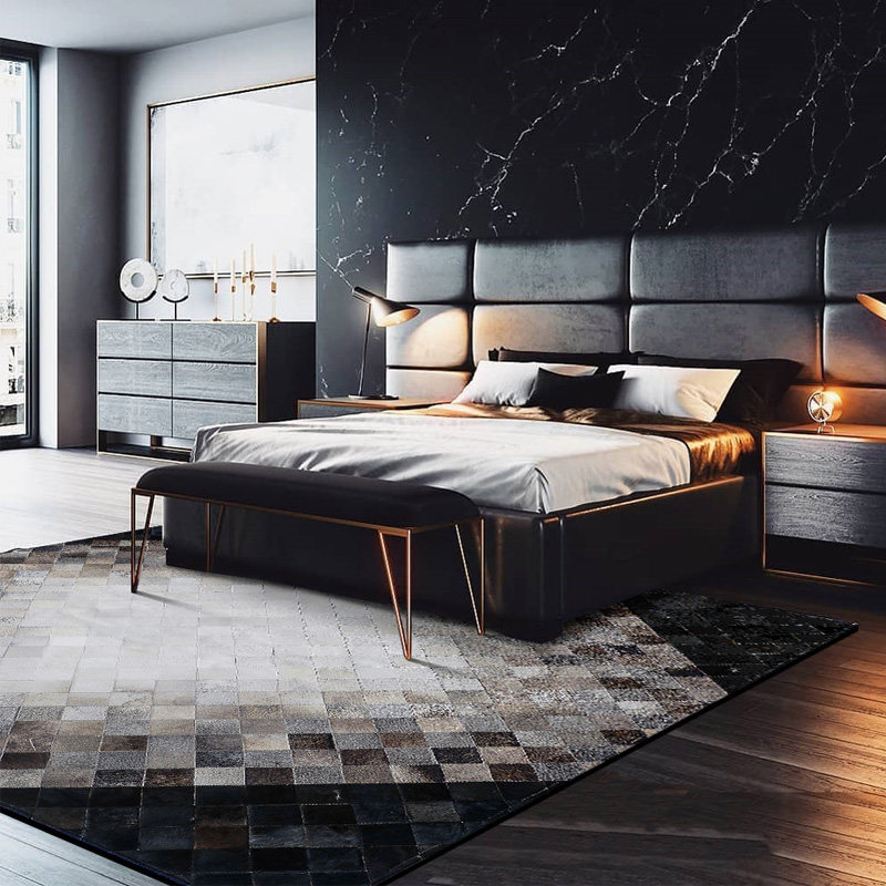 18 gray American cowhide cloakroom study carpet modern minimalist large size living room carpet retro RUG