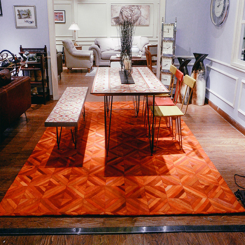 78 Hermès orange leather carpet living room coffee table room orange popular bedside blanket handmade