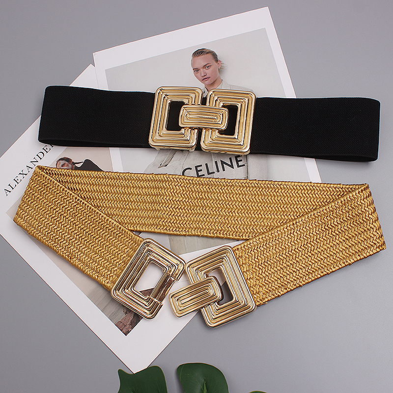 Elegant Lady Solid Color Metal Women's Woven Belts display picture 3