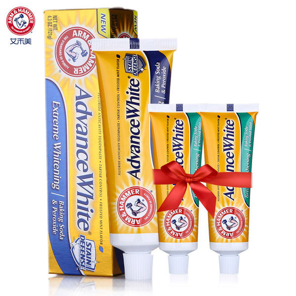 美国进口 ARM&HAMMER 艾禾美 小苏打去烟渍牙渍美白牙膏 121~127g*2套 双重优惠后￥44.85包邮 送25g*2支