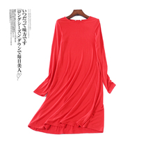 3334 2020 new womens clothing dress with dress spring fairy air Han version Round leader Long sleeves Loose Temperament in Long Skirt Tide