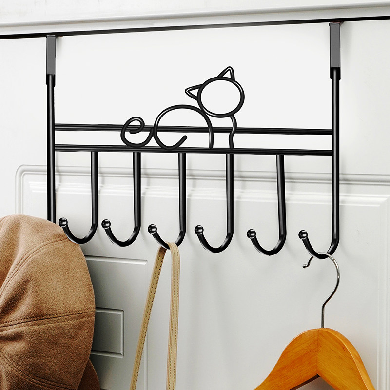 No-punch door rear hook door on the shelf door back hanger hanging key clothes clothes hat hook nailless row hook